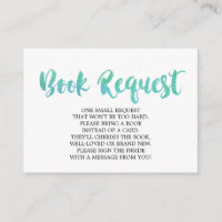 Watercolor Book Request Invitation Insert