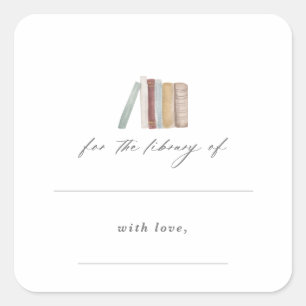 Watercolor Books Baby Shower Library  Bookplates
