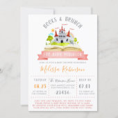 Watercolor Books & Brunch | Red Unisex Baby Shower Invitation (Front)