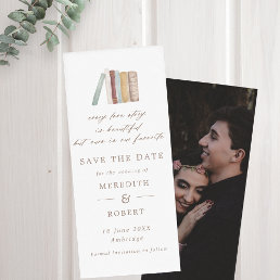 Watercolor Books Every Love Story Wedding Bookmark Save The Date