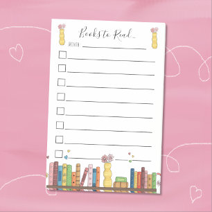 Watercolor Books to Read List Post-It Notes