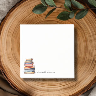 Watercolor Bookstack Personalized Post-it Notes