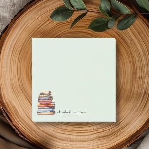 Watercolor Bookstack Personalized Post-it Notes