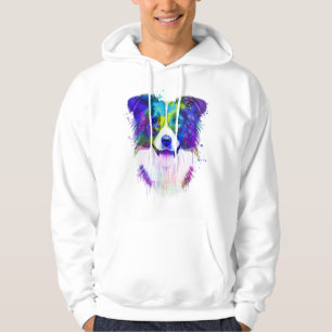 Watercolor Border Collie, Border Collie Hoodie