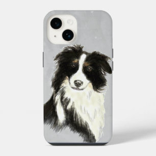 Watercolor Border Collie Dog Pet Animal Art iPhone 14 Case