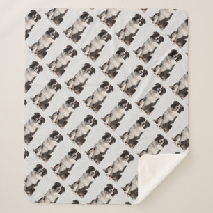 Watercolor Border Collie Dog Pet Sherpa Blanket