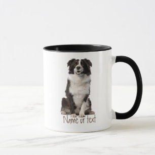 Watercolor Border Collie Pet Dog Custom Mug
