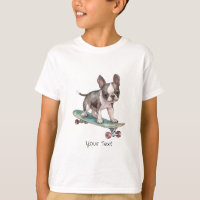 Watercolor Boston Terrier Boy T-Shirt 