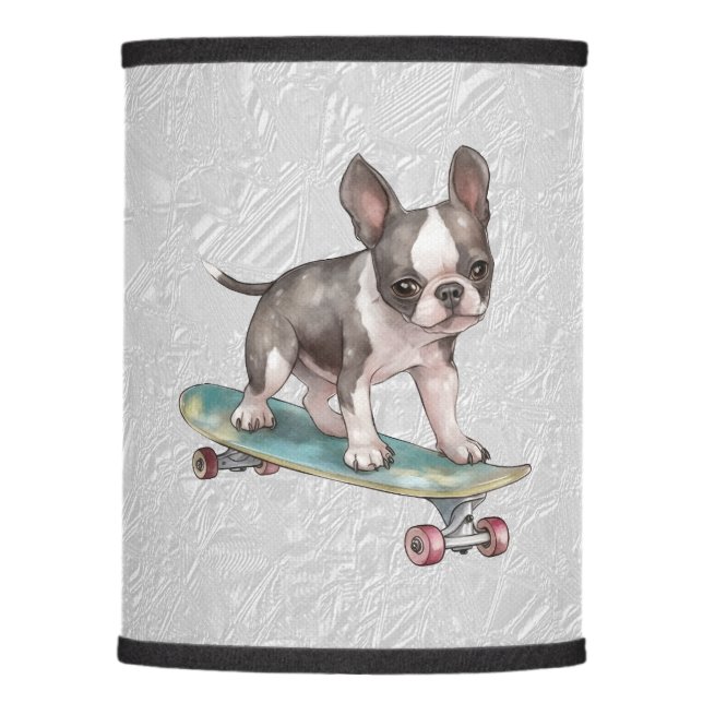 Watercolor Boston Terrier Lamp Shade (Front)
