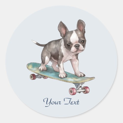 Watercolor Boston Terrier Sticker