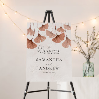 Watercolor Botancial Terracotta Ginkgo Wedding  Foam Board