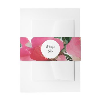 Watercolor Botanical Anemone Wedding Invitation Belly Band by JillsPaperie at Zazzle