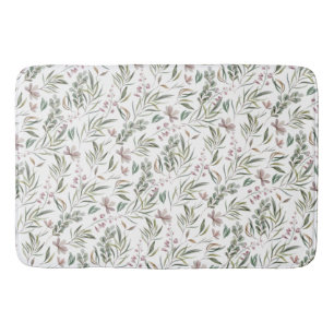Watercolor Botanical Bath Mat
