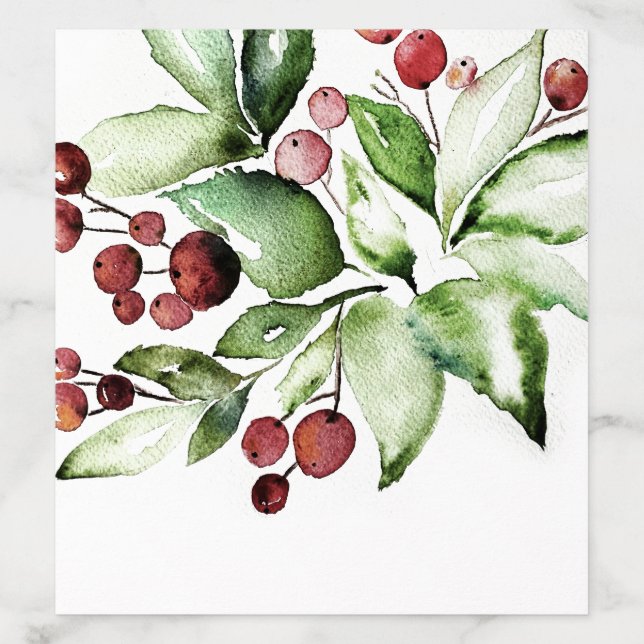 Watercolor Botanical Berries Envelope Liner (Design)