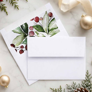 Watercolor Botanical Berries Envelope Liner