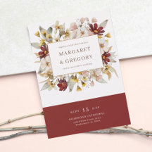 Watercolor Botanical Bordeaux Wedding