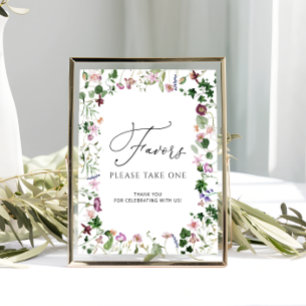 Watercolor Botanical Bridal Shower Favors Poster