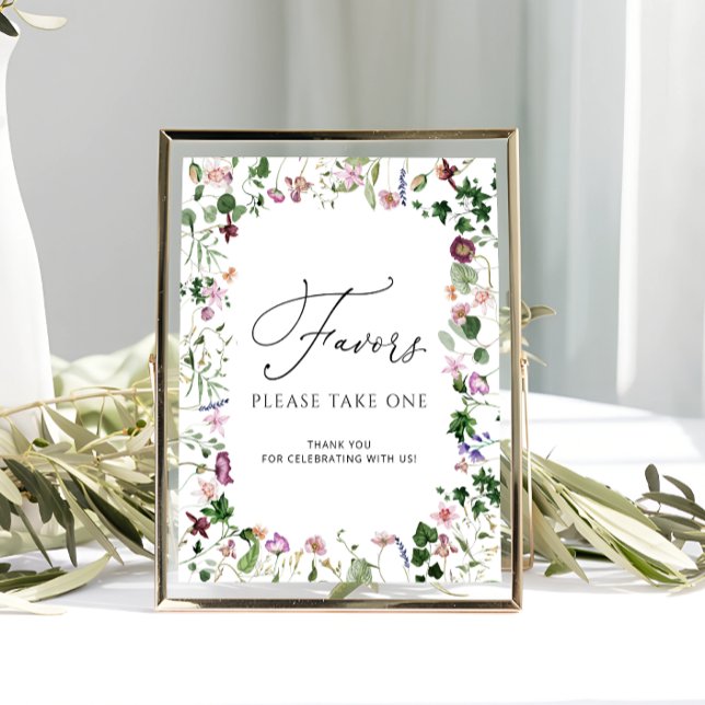 Watercolor Botanical Bridal Shower Favors Poster (Creator Uploaded)