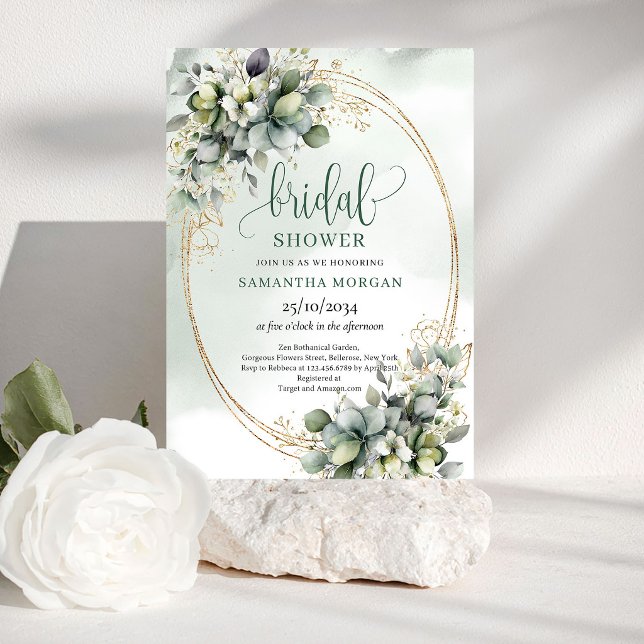 Watercolor Botanical Bridal Shower Invitation (Watercolor Botanical Bridal Shower Invitation)