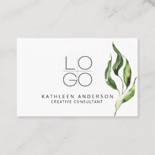 Watercolor Botanical Business Card with QR Code