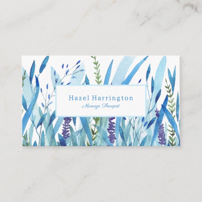 Watercolor Botanical Business Cards Customizable (Front)