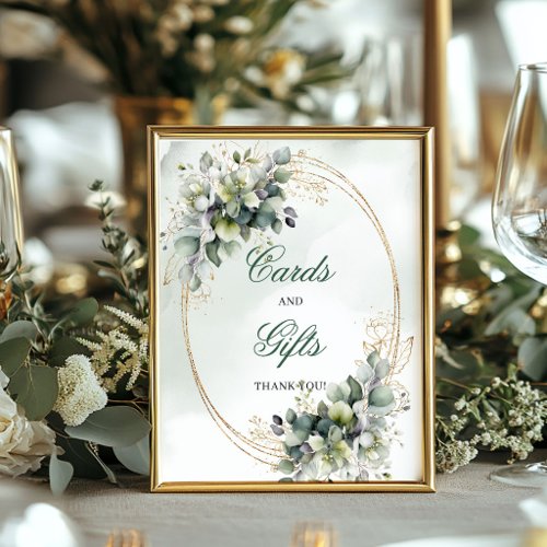 Watercolor Botanical Cards And Gifts Table Sign