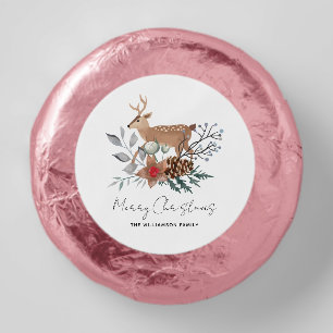Watercolor Botanical Deer Christmas Holiday Dipped Oreo Cookie Favors