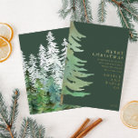 Watercolor botanical elegant corporate Christmas Foil Holiday Card<br><div class="desc">A elegant,  nature themed watercolor botanical real foil gold,  silver,  rose gold corporate Christmas holiday card. With elegant text and beautiful watercolor forest design.</div>