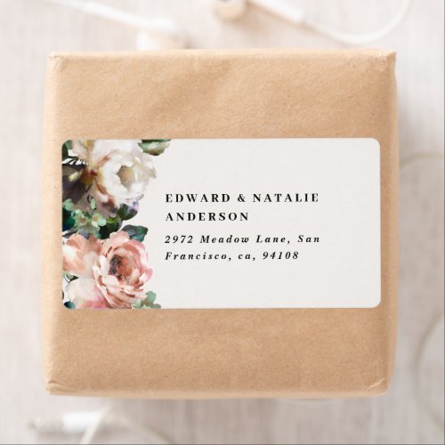 watercolor botanical elegant dark modern rustic label