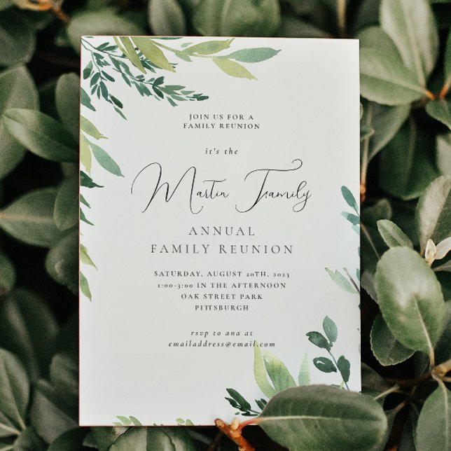 Watercolor Botanical Family Reunion Invitation (Creator Uploaded)