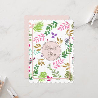 Watercolor Botanical Flat Card