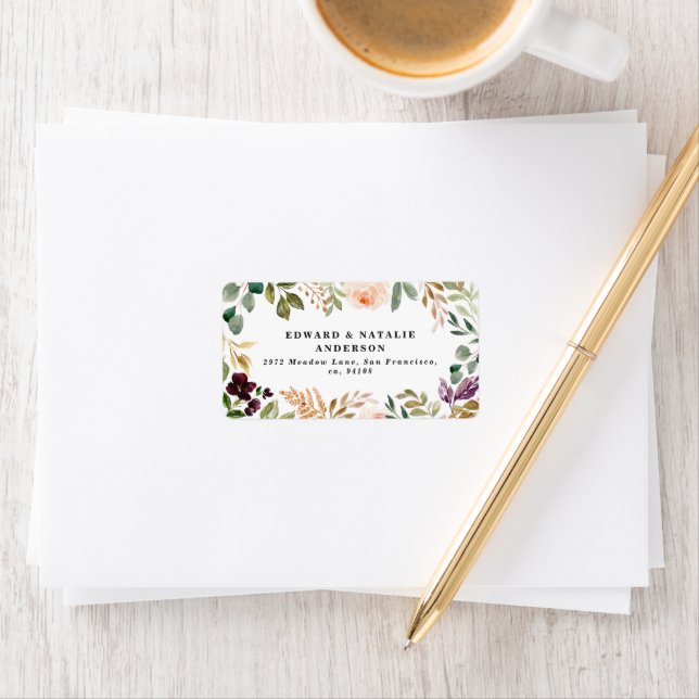 watercolor botanical floral and foliage label (Insitu)