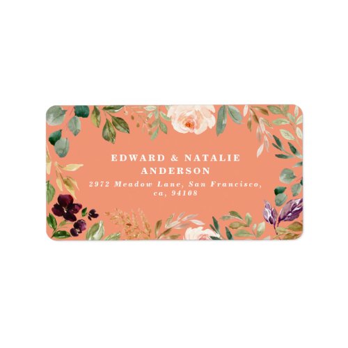 watercolor botanical floral and foliage label