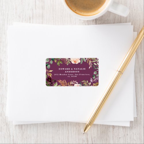 watercolor botanical floral and foliage label