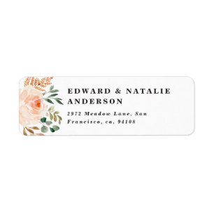 watercolor botanical floral and foliage label