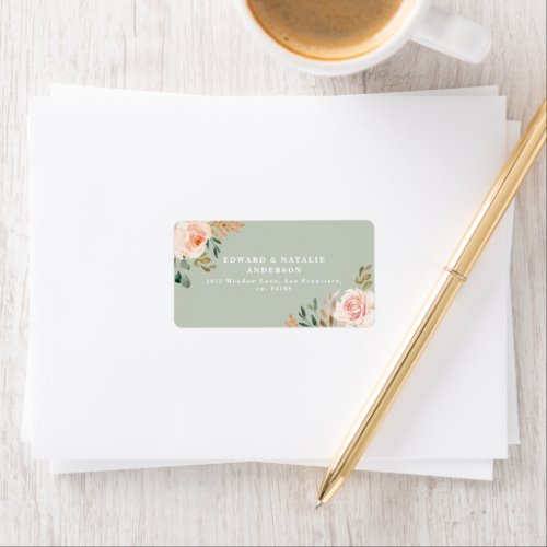 watercolor botanical floral and foliage label