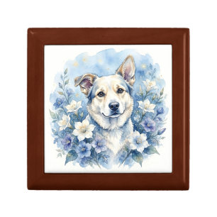 Watercolor Botanical Floral Dog Portrait Gift Box