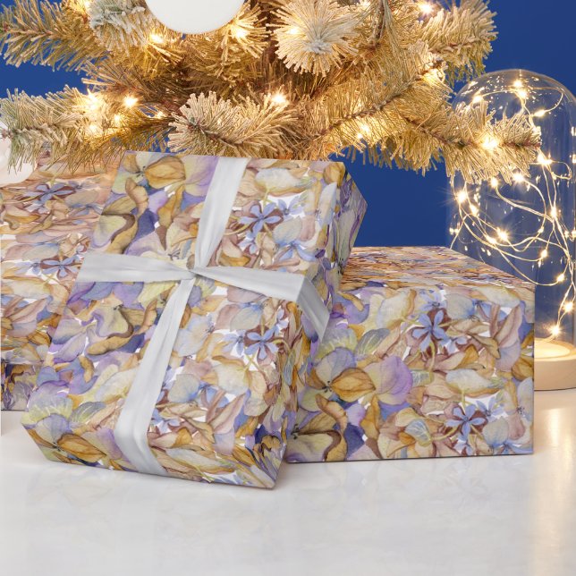 Watercolor Botanical Floral Leaf Boho  Wrapping Paper (Holidays)