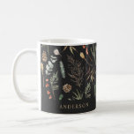 Watercolor botanical floral moody black modern  coffee mug<br><div class="desc">Watercolor botanical floral moody black modern personalized design.</div>