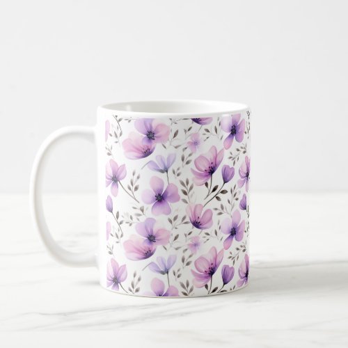 Watercolor Botanical Floral Pattern Coffee Mug