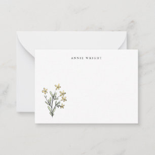 Watercolor Botanical Floral Personalize Stationery Note Card