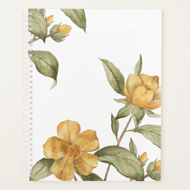 Watercolor Botanical Floral Planner & Organizer (Front)