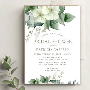 Watercolor botanical flowers bridal shower invitation