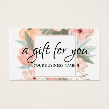 Watercolor Botanical Foliage Gift Certificate by sunbuds at Zazzle