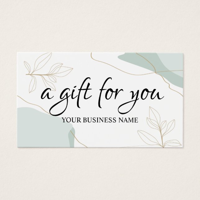 Watercolor botanical Foliage Gift Certificate (Front)