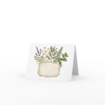 Watercolor Botanical Frame with Fresh Culinary