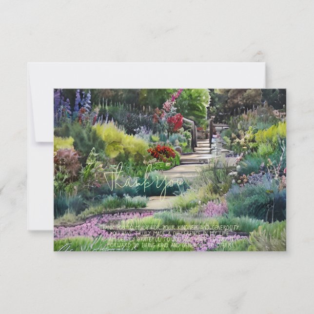 Watercolor botanical garden customizable card (Front)