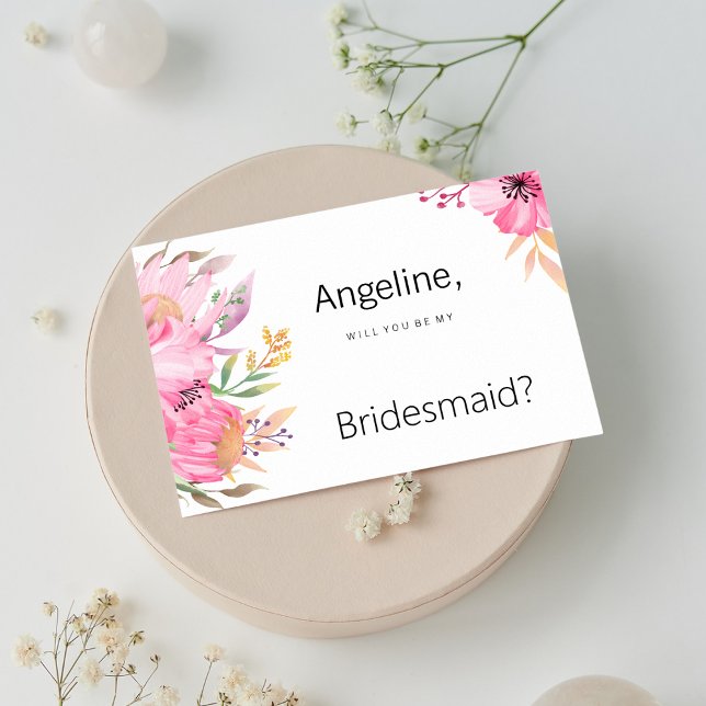 Watercolor botanical garden floral Bridesmaid Invitation (Watercolor botanical garden floral Bridesmaid )