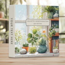 Watercolor Botanical Garden Personalized Binder