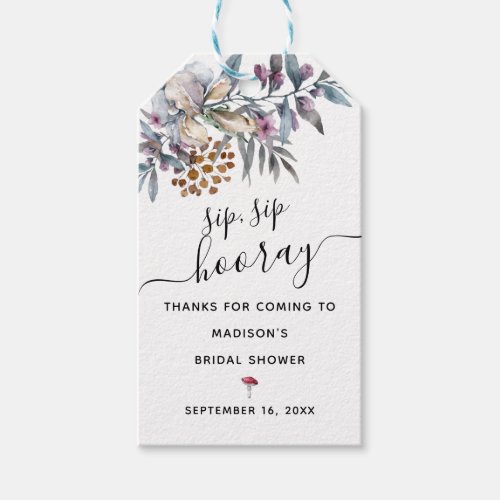 Watercolor Botanical Greenery Bridal Shower Gift Tags